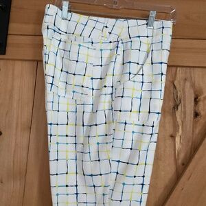 Jofit Shorts, everyday shorts with 11`.5” inseam.  Blue and yellow size 12